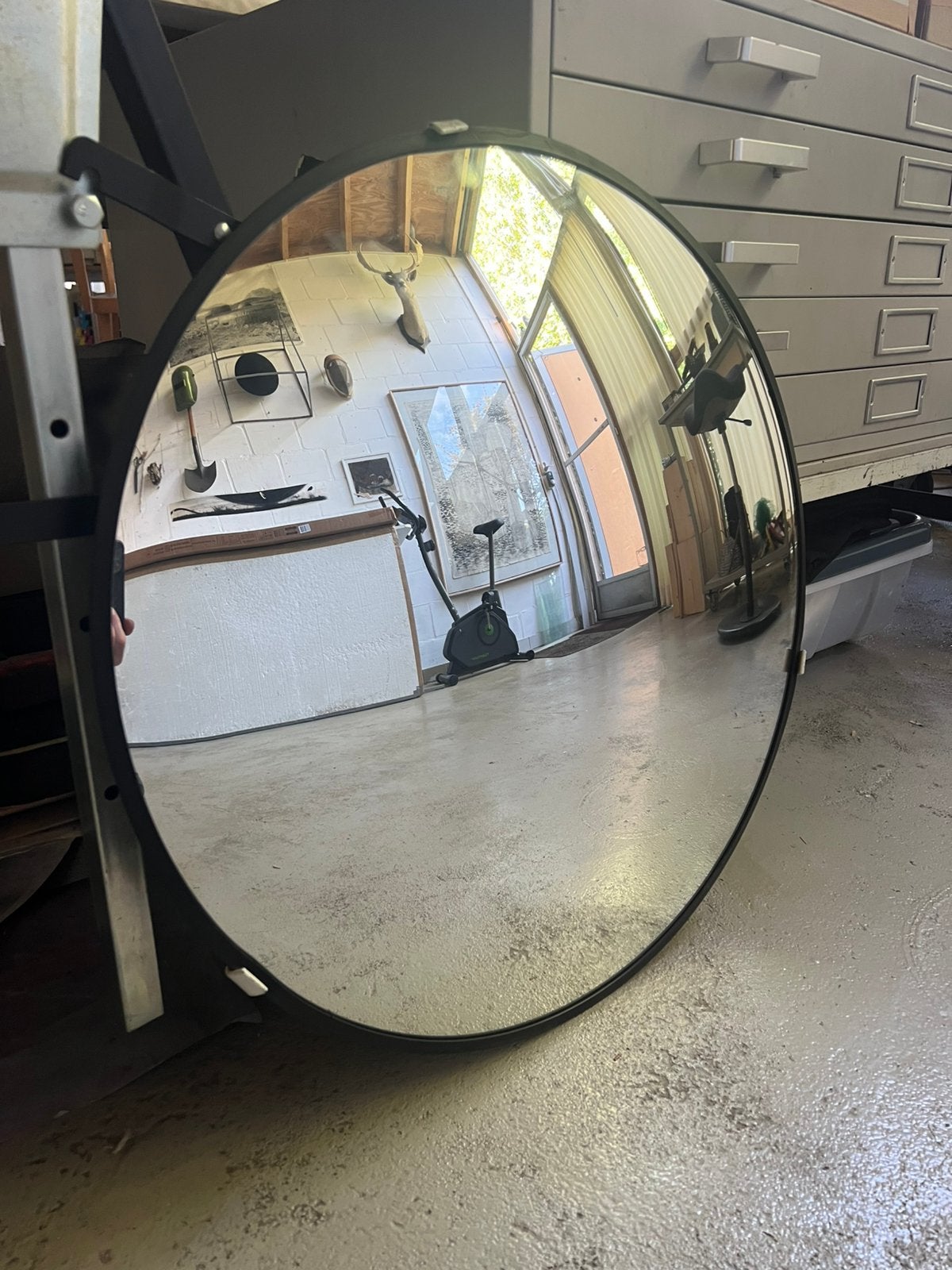 Bolle spiegel,, Ophalen, Rond, Zo goed als nieuw, Minder dan 100 cm