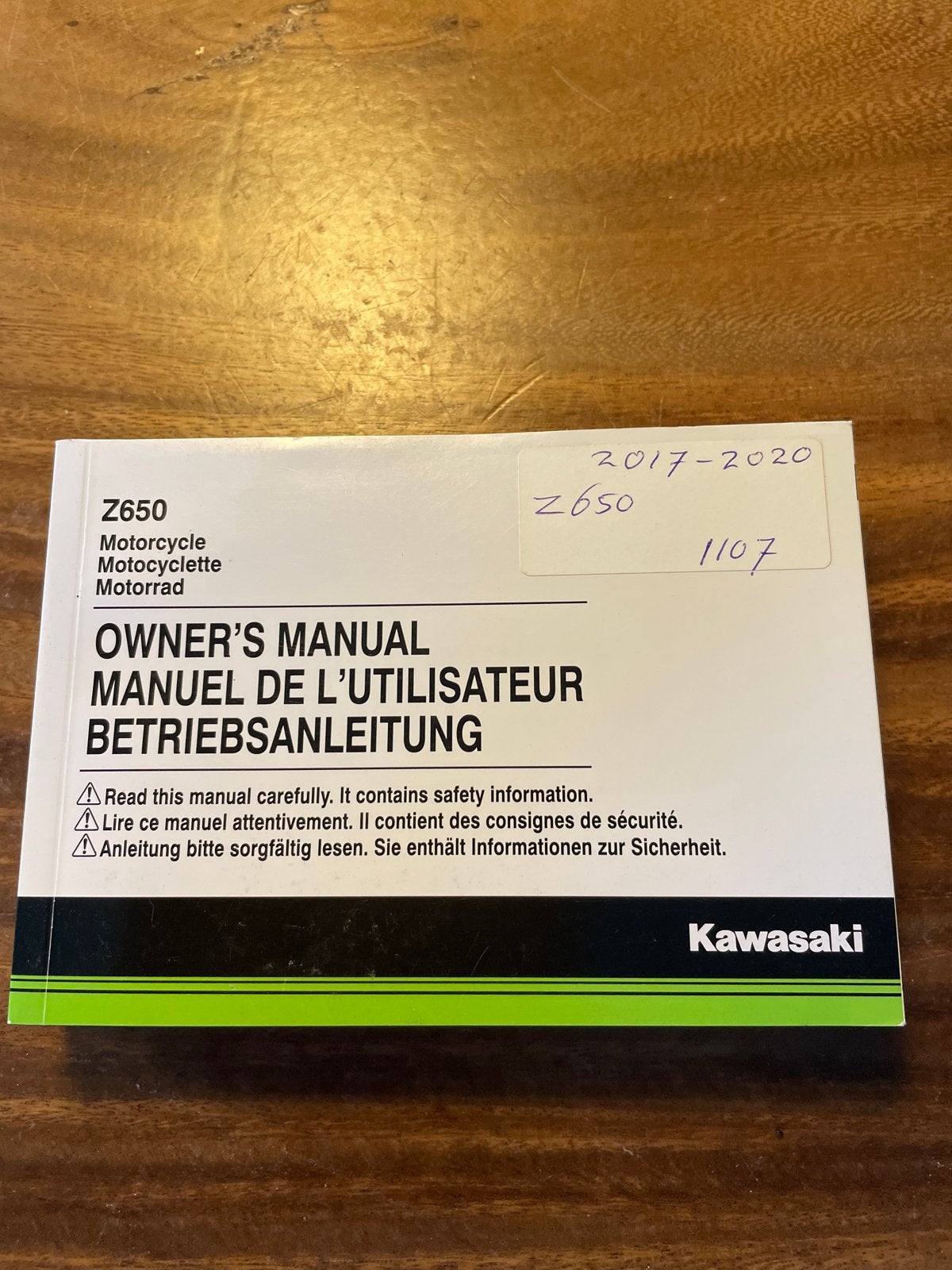 Kawasaki Z650 Gebruikershandleiding (2017-2020), Motoren, Ophalen of Verzenden, Kawasaki