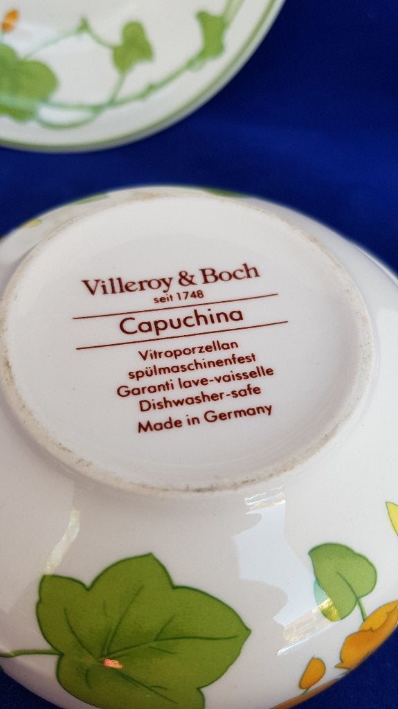 Villeroy en Boch Capuchina soepkom op schotel. 6B3, Tweedehands verkoop, Tweedehands verkoop, Gebruikt, Verzenden