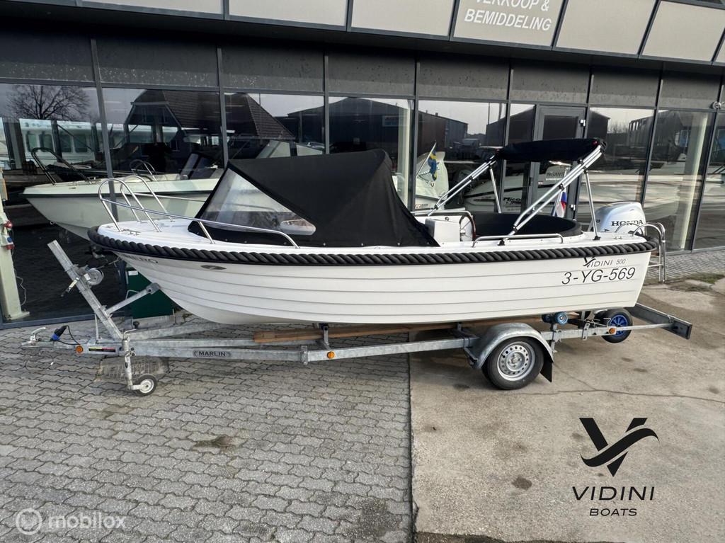Vidini 500 sloep met Honda 50pk en Marlin trailer *Compleet*, Gebruikt, -, -, -