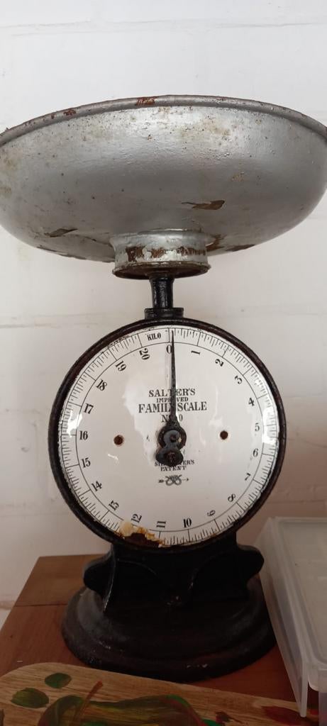 Oude Salter's Emaille Weegschaal, Ophalen of Verzenden