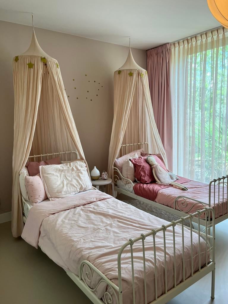 Ikea Minnen wit 2x incl matrassen, Ophalen, 70 tot 85 cm, Zo goed als nieuw, Matras
