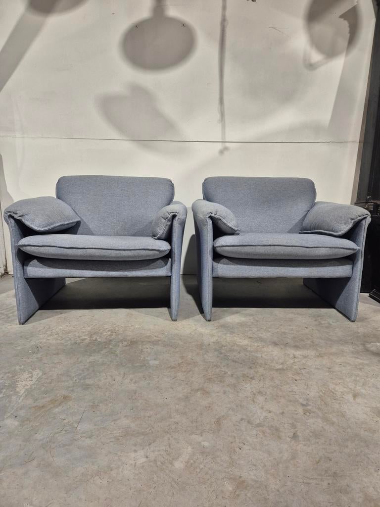 2 x bora bora leolux fauteuil grijsblauwe stof, Huis en Inrichting, Fauteuils, Stof, 75 tot 100 cm, 75 tot 100 cm, Ophalen