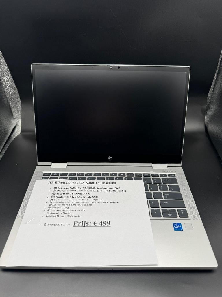 HP elitebook 830 G8 X360 Touchscreen/Met Garantie!/16-512GB!, Ophalen, 2 tot 3 Ghz, Qwerty, 13 inch