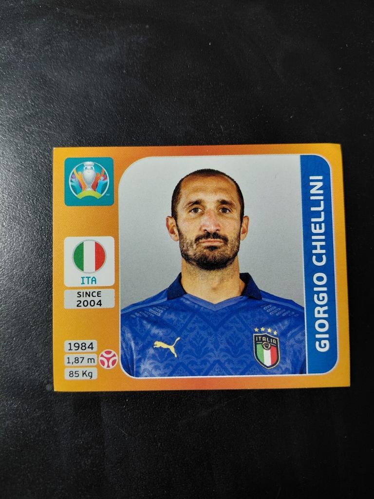 Chiellini (italie) panini ek 2020, Ophalen of Verzenden, Nieuw, Buitenlandse clubs, Poster, Plaatje of Sticker
