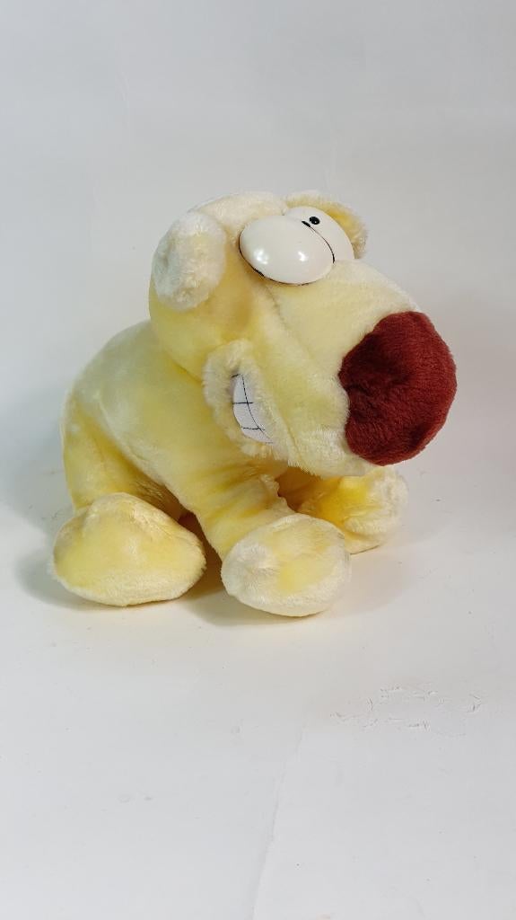 Grimmy Inc. Dog, vintage knuffel hond geel. 1993. 30 cm. 8B1, Tweedehands verkoop, Tweedehands verkoop, Gebruikt, Geen@idee.nl