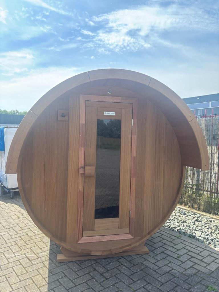 Barrelsauna Ayoushout 180 cm I Showmodel I 2025 opruiming!, Ophalen, 8431 NA, Buurstede 17, Wellness4Fun, Fins of Traditioneel
