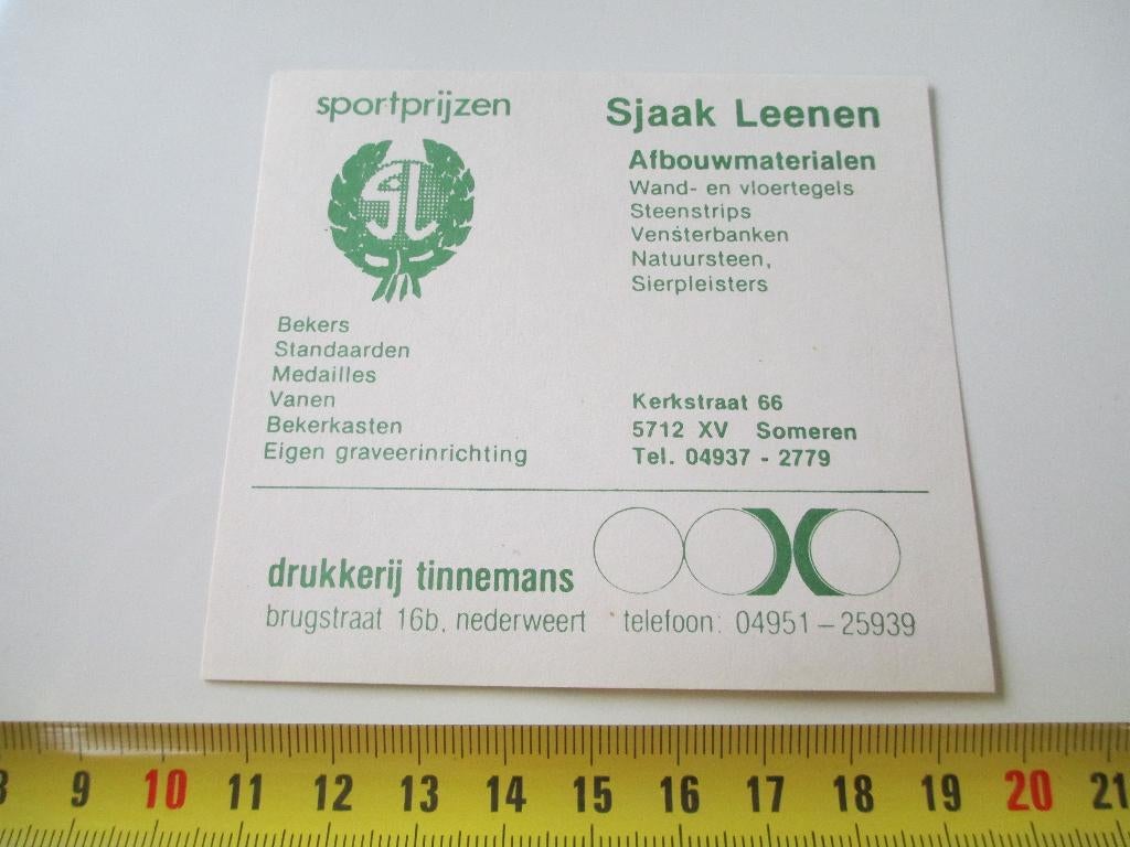 sticker someren sjaak leenen sportprijzen afbouwmaterialen, Verzamelen, Ophalen, Zo goed als nieuw
