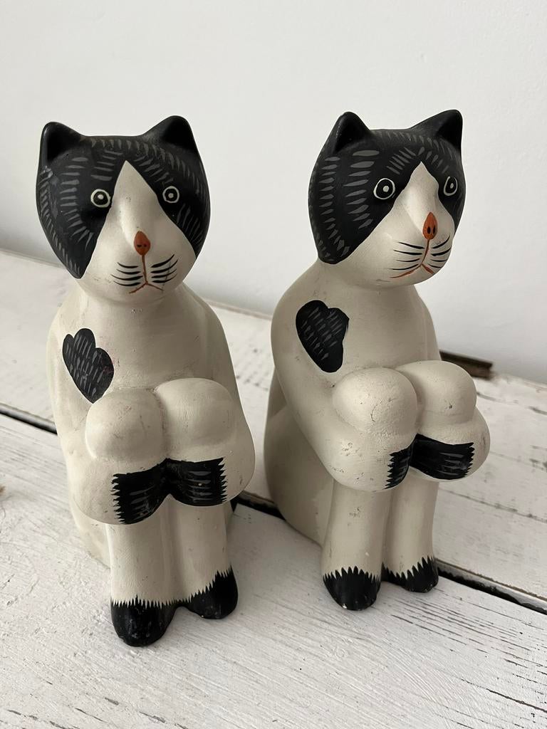 Set oude stenen boekensteunen POES POEZEN, Ophalen of Verzenden