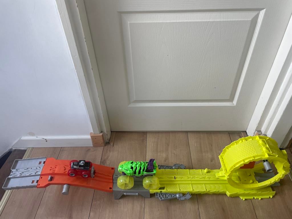 Hot Wheels Racebaan met Monster Truck, Ophalen of Verzenden, Hot Wheels, Racebaan, Gebruikt