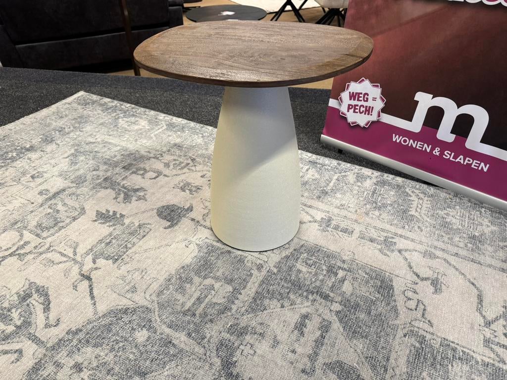 Salon/Bijzettafel Bornetto Mango/Metaal Direct/Leverbaar, Huis en Inrichting, Tafels | Salontafels, Minder dan 50 cm, #Organisch#Bijzettafel#Eettafels#Tafels#Salontafels