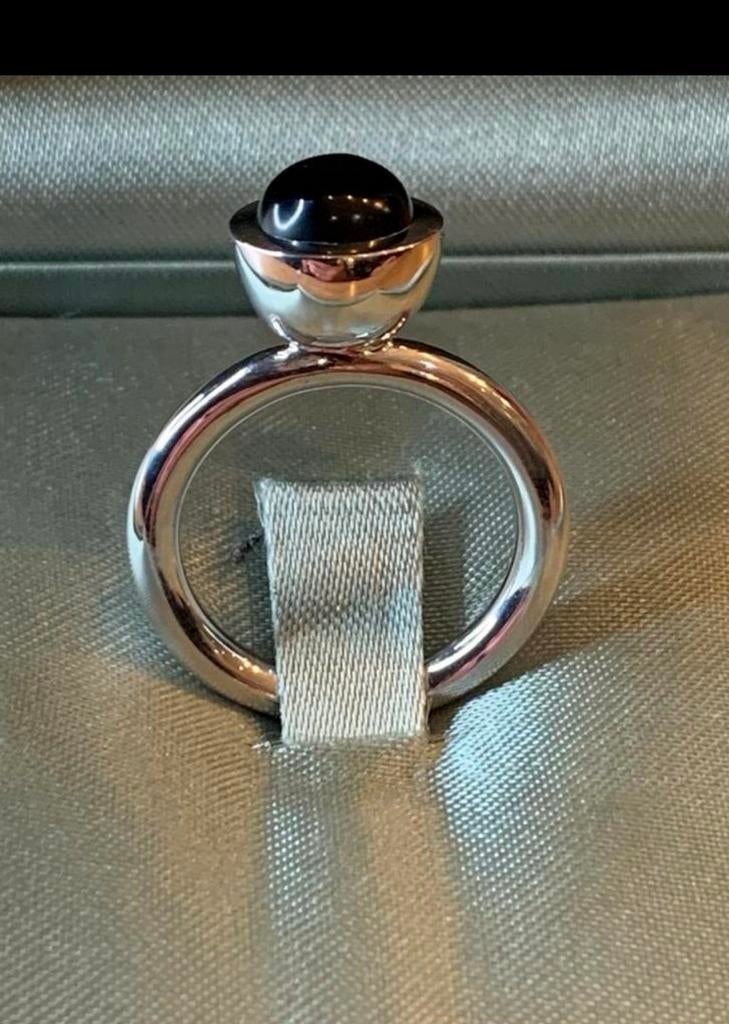 Bron - ring - sushi - witgoud & onyx - scherpe prijs, Sieraden, Tassen en Uiterlijk, Ringen, Wit, Ophalen of Verzenden, Zo goed als nieuw