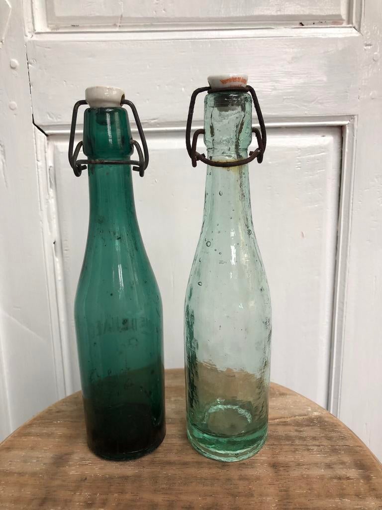 2 vintage limonade beugel flesje 27 hoog, Ophalen