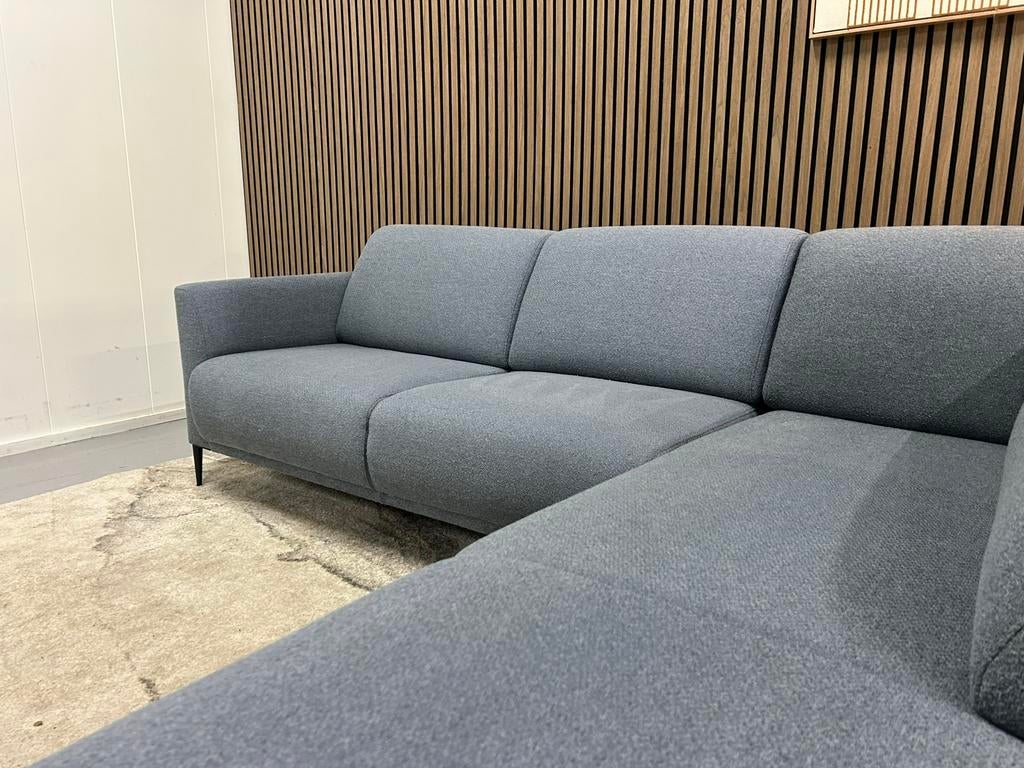 Hoekbank - Eijerkamp - Grijs / Licht Blauw - Nette Staat, Huis en Inrichting, Ophalen of Verzenden, Zo goed als nieuw, 150 cm of meer