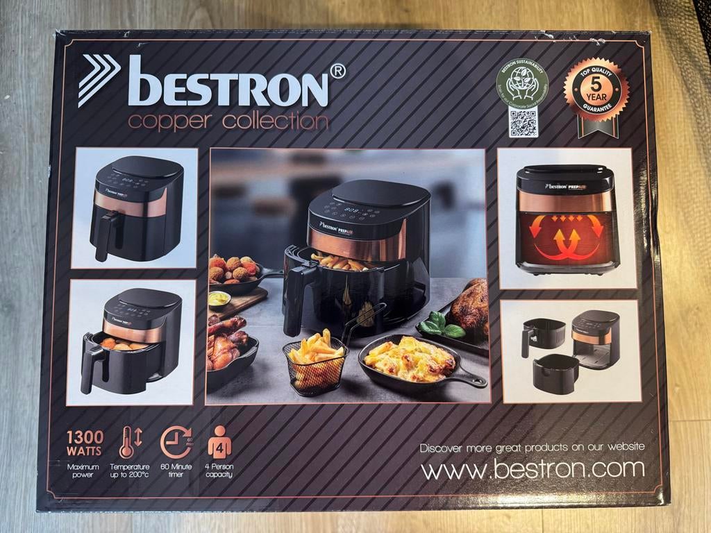 Bestron Copper Collection Airfryer - Nieuw!, Witgoed en Apparatuur, Airfryers, Ophalen of Verzenden, Nieuw, Airfryer, 750 t/m 999 gram