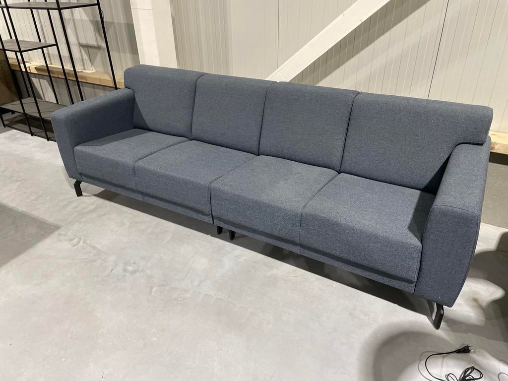 Blauw/ grijze Stoffen Bank - Vierpersoons of meer, Huis en Inrichting, Banken | Bankstellen, 250 tot 300 cm, 75 tot 100 cm, Ophalen of Verzenden