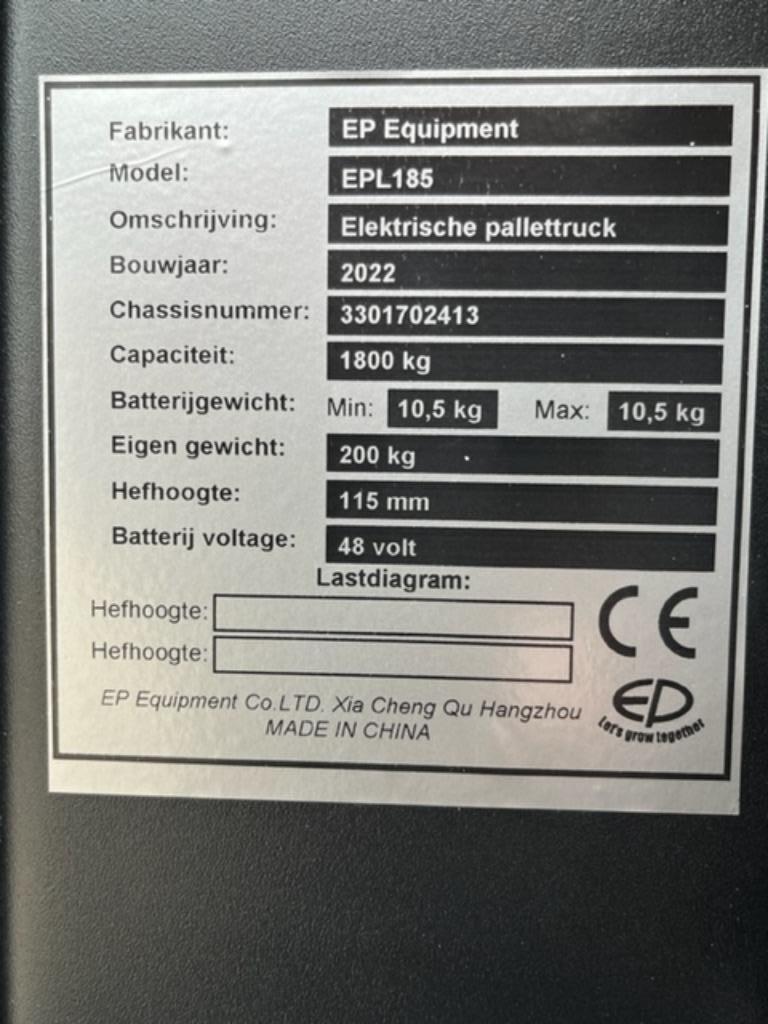 Nieuwe EP Compacte lichte elektrische palletwagen EPL185, Doe-het-zelf en Verbouw, Palletwagens en Pompwagens, Ophalen, Nieuw