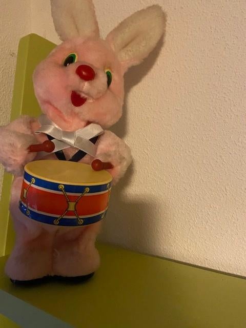 Vintage Duracell Bunny trommelaar rose nieuwstaat jaren '80, Ophalen of Verzenden, Zo goed als nieuw
