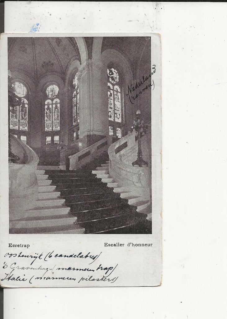 Den haag Vredespaleis Eeretrap Nijgh & van Ditmar, Ophalen of Verzenden, Voor 1920, Ongelopen, Zuid-Holland
