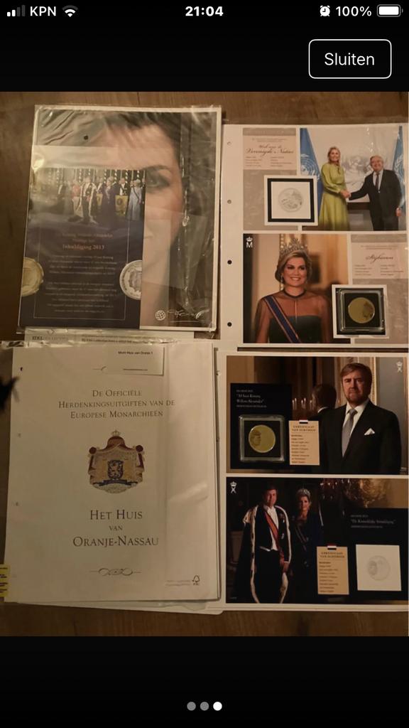 Herdenkingsmunten Koning & Koningin, Postzegels en Munten, Munten | Nederland, Setje, Koningin Beatrix, Euro's, Goud