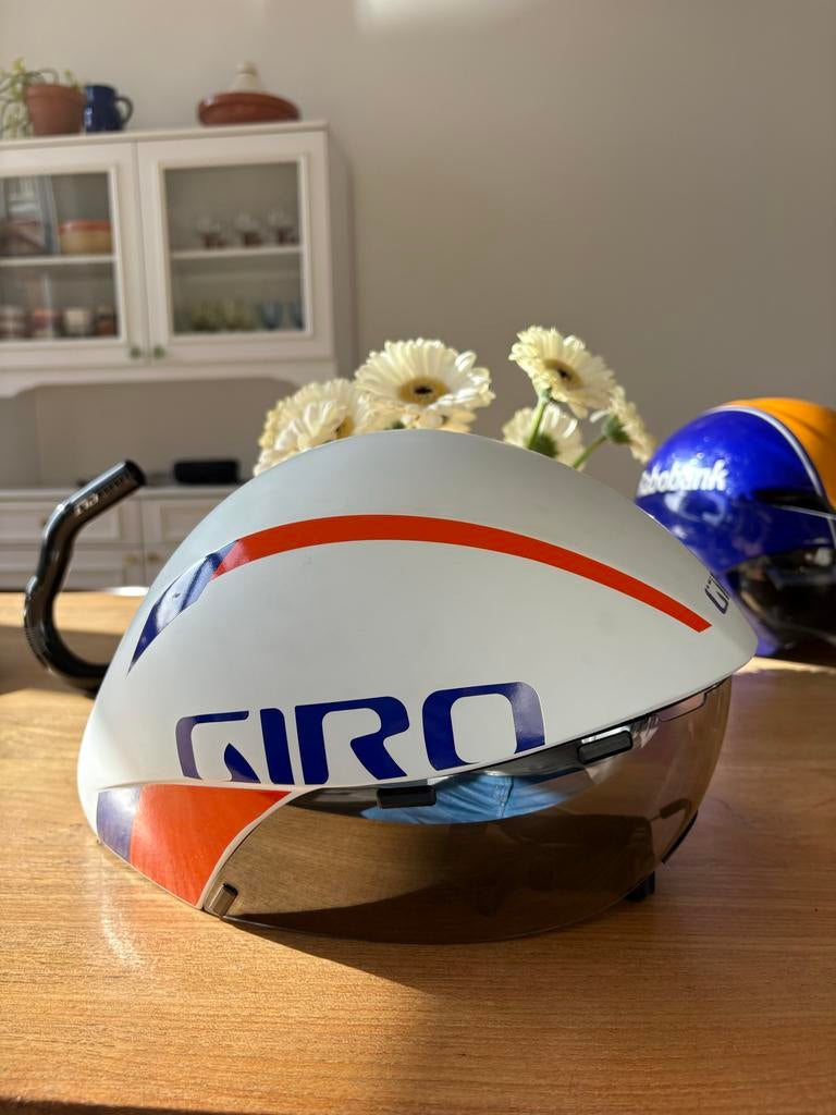 Giro Aerohead Rabobank tijdrithelm maat S, Fietsen en Brommers, Ophalen of Verzenden, Gebruikt, S, Heer of Dame