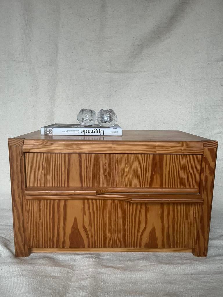 Set 2 brutalist grenen (nacht) lade kasten B68cm, Ophalen, Tweedehands, Tweedehands, Tweedehands