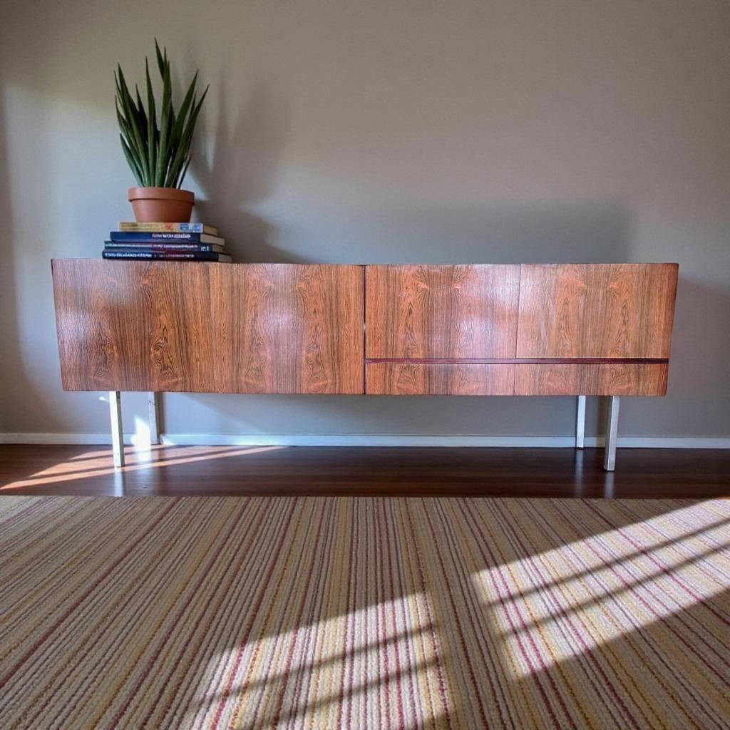 Vintage XL palissander dressoir / buffetkast / kast, Ophalen, Gebruikt, 50 tot 70 cm, 105 cm of meer
