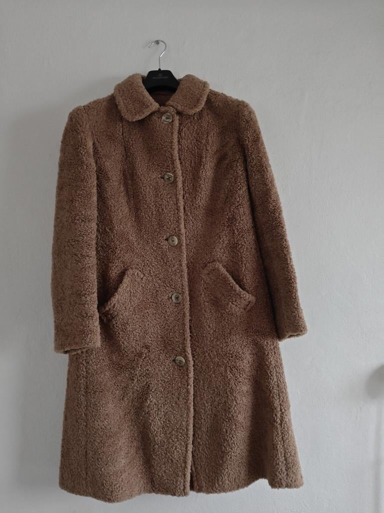 Vintage bruine Teddy jas maat 40, Ophalen of Verzenden, Zo goed als nieuw, Maat 38/40 (M), Bruin