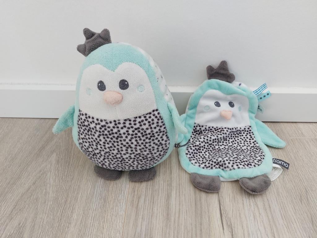 Knuffel knuffeldoekje tiamo pinguin groen K9024, Ophalen of Verzenden, Zo goed als nieuw, Overige typen