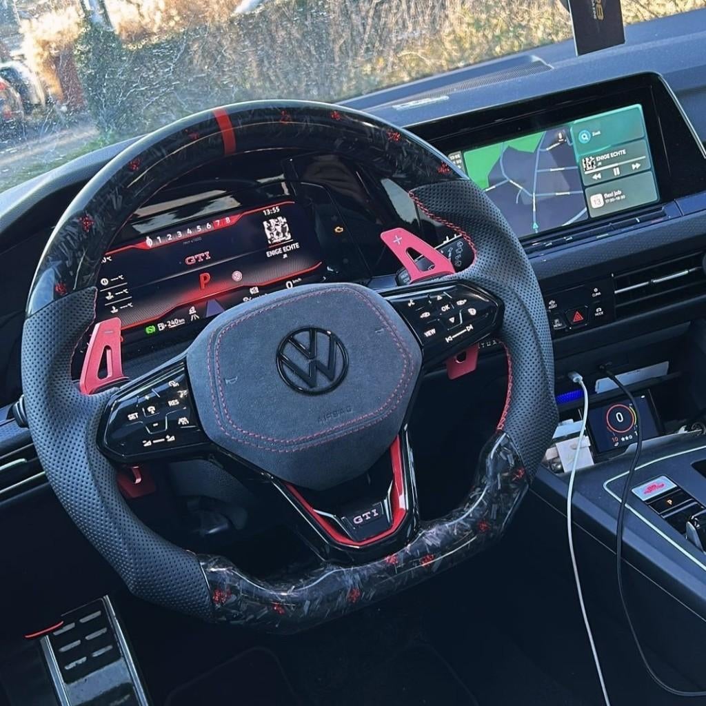 Stuur op maat Volkswagen carbon forged GTI leer alcantara, Auto diversen, Tuning en Styling, Ophalen of Verzenden, ., ., .