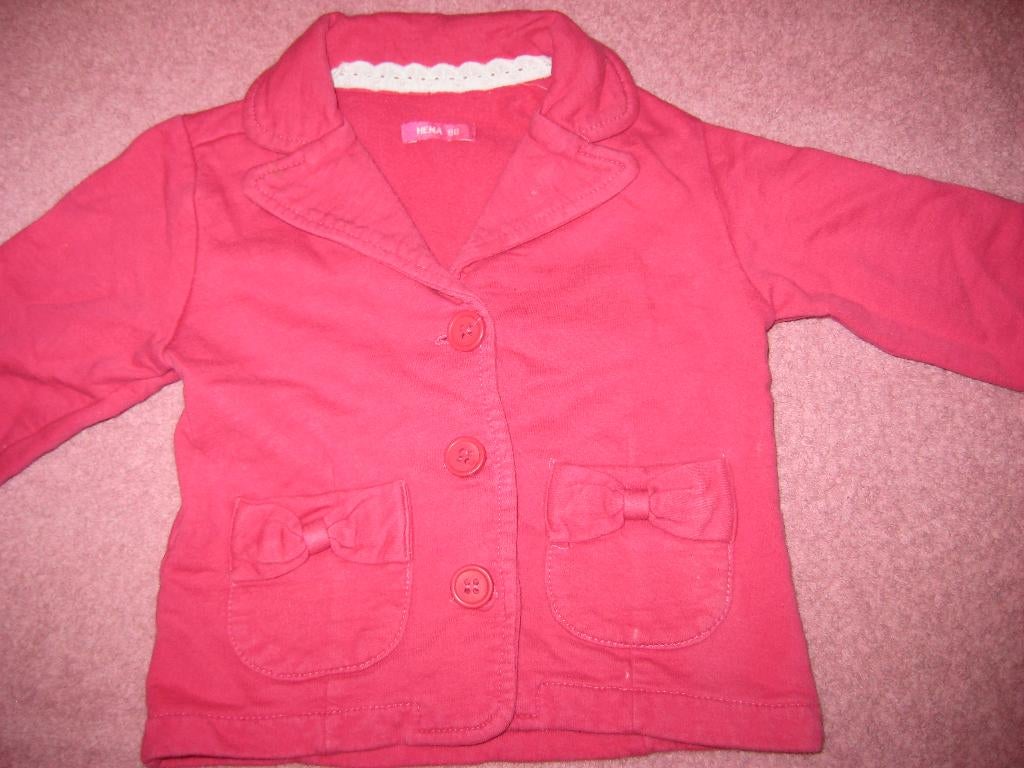 Pink jasje, 86, HEMA, Kinderen en Baby's, Babykleding | Maat 86, Ophalen of Verzenden, Zo goed als nieuw, Meisje, Jasje