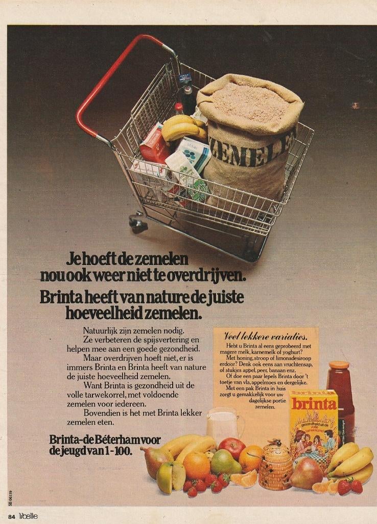 Retro reclame 1978 Brinta pap de beterham voor de jeugd, Verzamelen, Retro, Verzenden, Overige typen