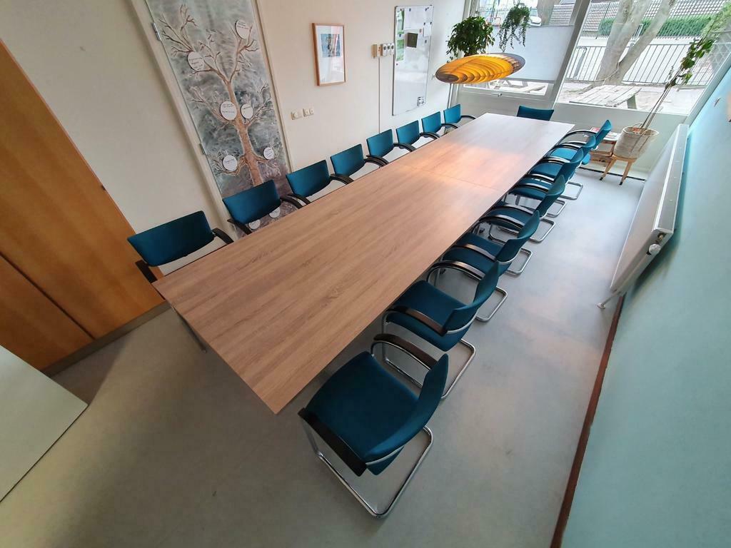 Vergadertafel / workbench met nieuw blad 400x80/100 480x120, Werkplek, Ophalen of Verzenden, Tafel