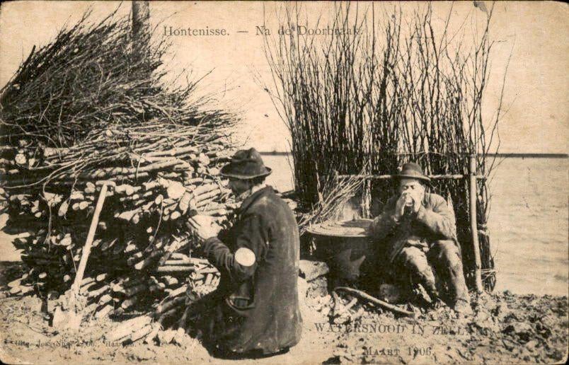 Hontenisse - Watersnood in Zeeland 1906 - Na de doorbraak, Verzamelen, Ansichtkaarten | Nederland, Gelopen, Zeeland, Voor 1920