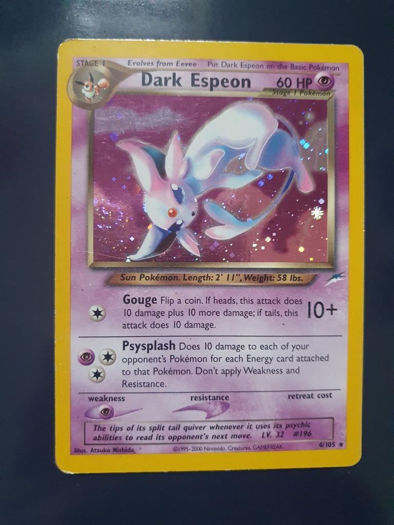Dark espeon 4/105 holo pokemon kaart, Ophalen of Verzenden, Gebruikt