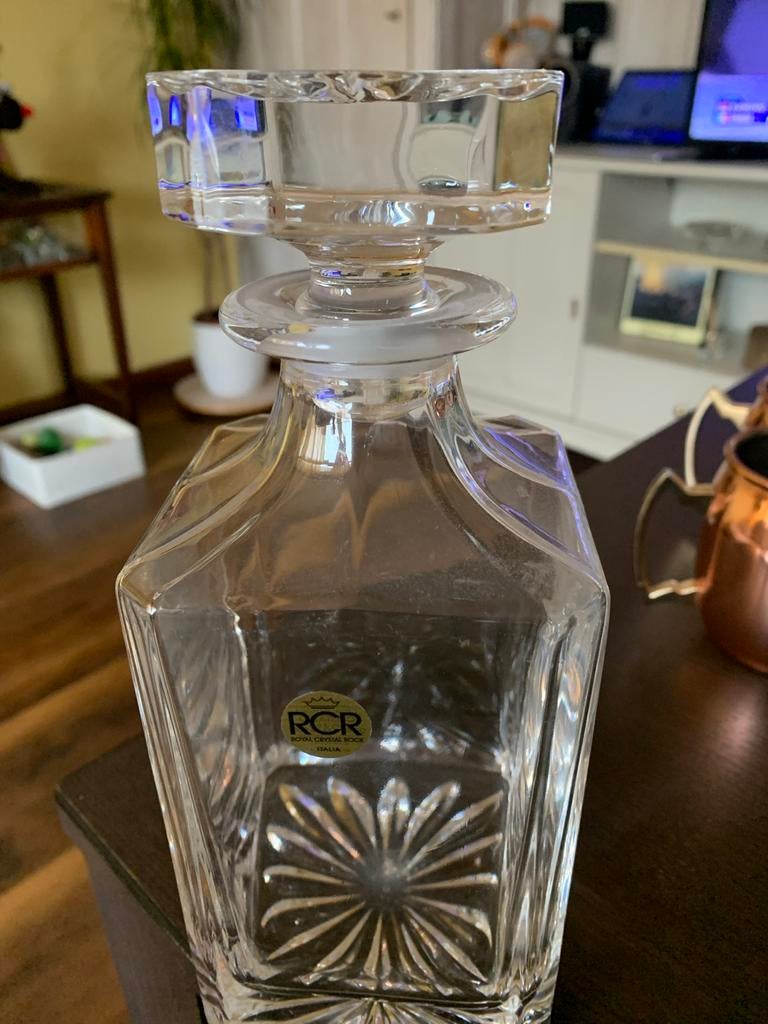 Kristallen whisky karaf RCR Royal Crystal Rock - Nieuw, Antiek en Kunst, Antiek | Glas en Kristal, Ophalen of Verzenden