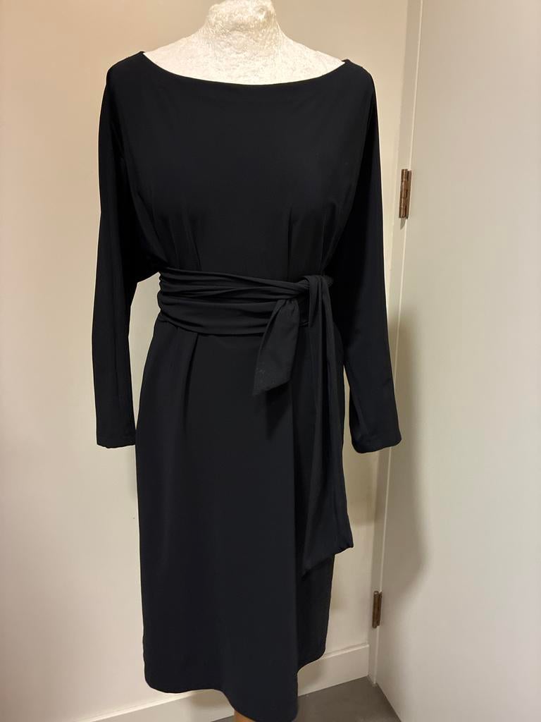 LaDress Carla zgan jurk zwart xxl sash, Zwart, Maat 46/48 (XL) of groter, Ophalen of Verzenden, Zo goed als nieuw