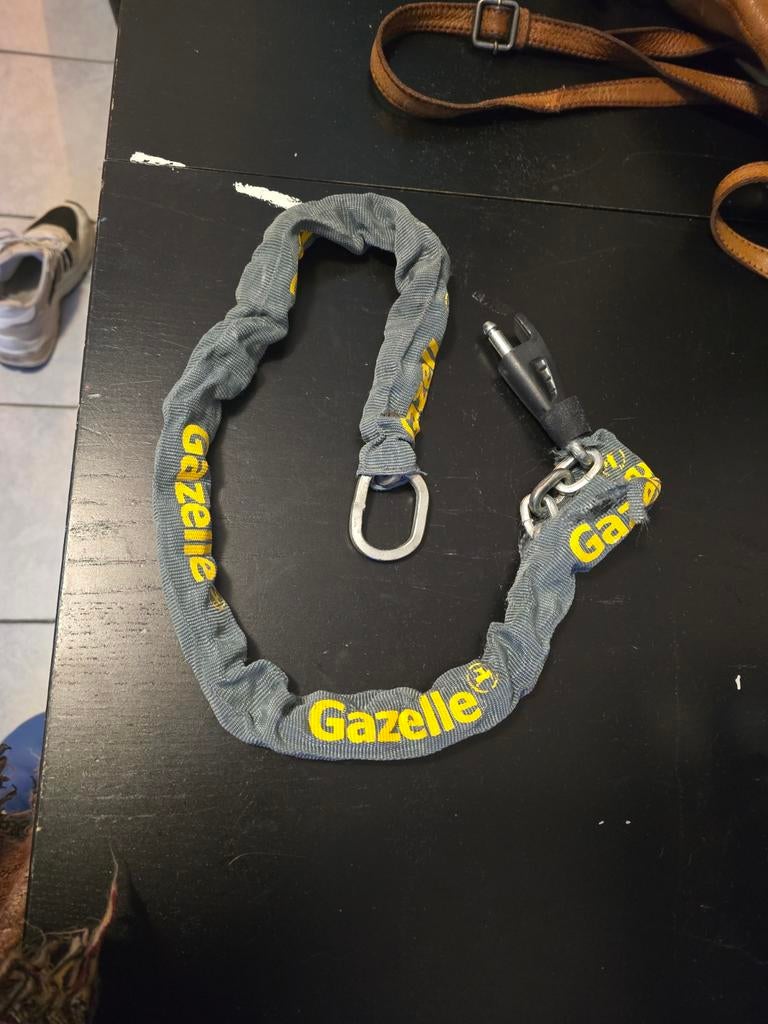 Gazelle hangslot slot grijs geel fietsslot fiets AXA, Ophalen of Verzenden, Gebruikt, Kettingslot