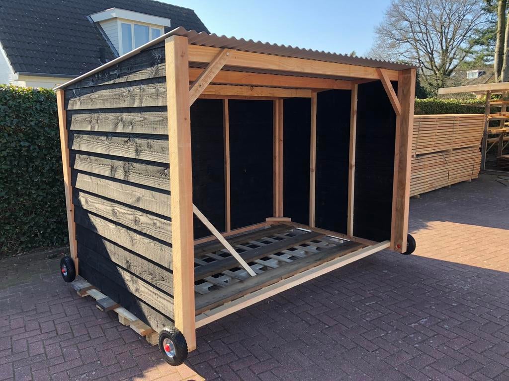 Schuurtje /fietsenstalling, Ophalen, Nieuw, Hout, Fietsenberging