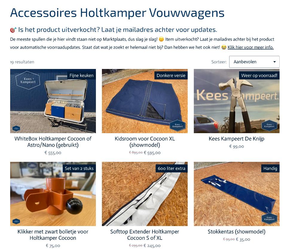 Accessoires voor Holtkamper Cocoon, Caravans en Kamperen, Kampeeraccessoires, Gebruikt, Kees Kampeert, A, A