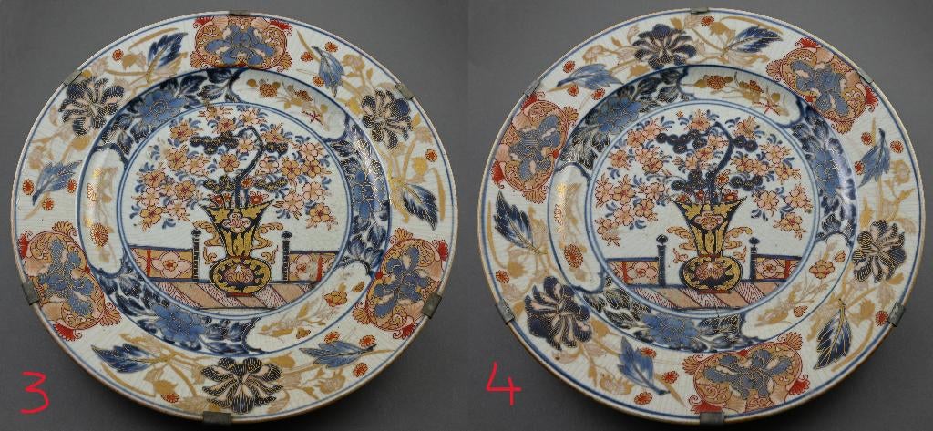 2x -Japans Arita Imari bord, vroeg 18e eeuw, Ø 33 cm, Antiek en Kunst, Ophalen of Verzenden