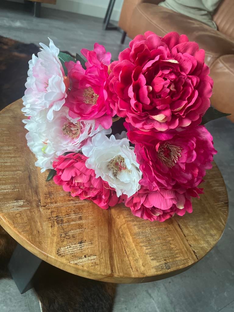 Mooie kunstbloemen bos - roze en wit, Ophalen, Zo goed als nieuw, Binnen