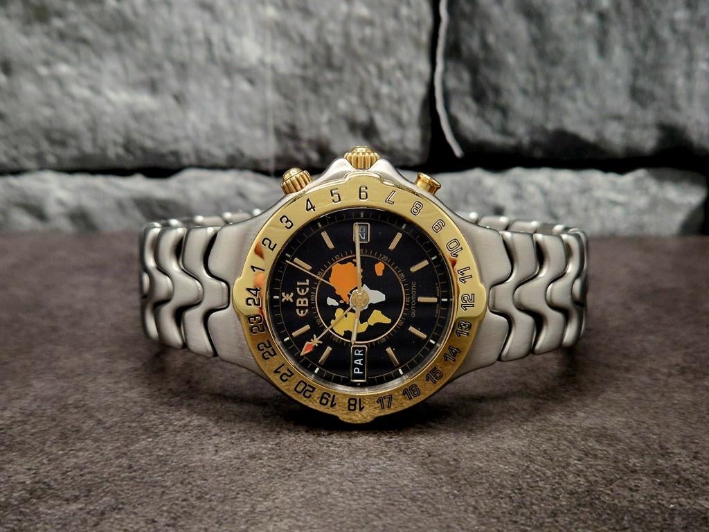 Ebel Sportwave Meridian GMT worldtimer automatic, watch only, Overige merken, Staal, Polshorloge, Ophalen of Verzenden
