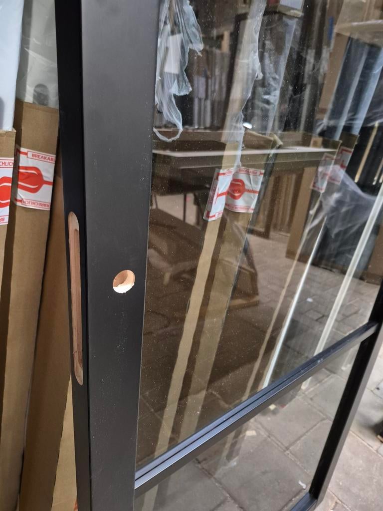 83x211,5cm binnendeur stomp Staal look zwart rook glas SL8, Ophalen, 80 tot 100 cm, ., Binnendeur