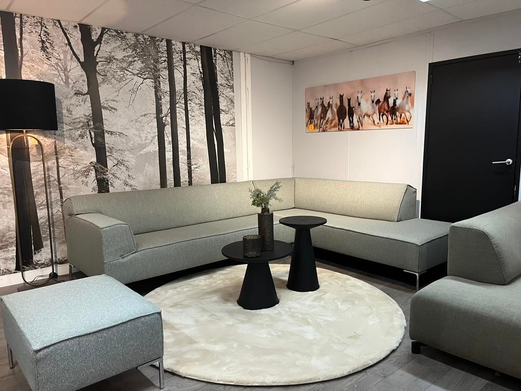 Design on stock Bloq ploegstof Olive, Leolux artifort rolf benz design on stock, Hoekbank, 300 cm of meer, 75 tot 100 cm