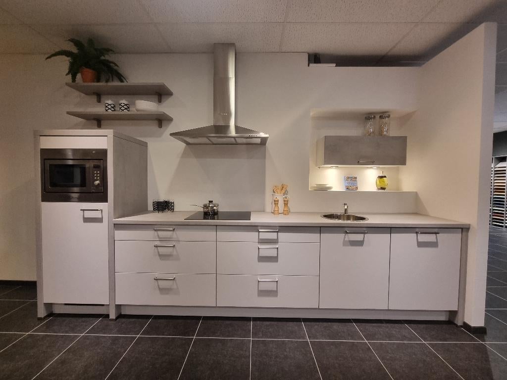 OB031 - Semsea zijdegrijs Showroom keuken, Ophalen, Overige materialen, Nieuw, Enkelwandige keuken