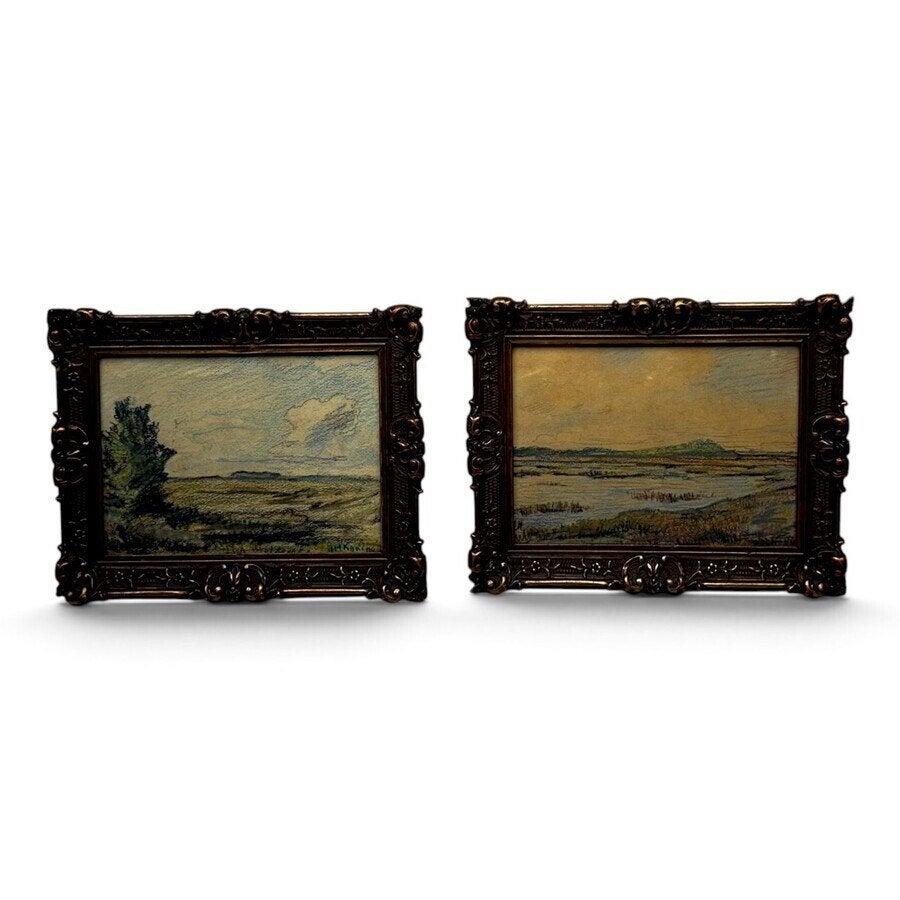 Arnold Hendrik Koning (1860-1945) - Heidelandschappen (2x)