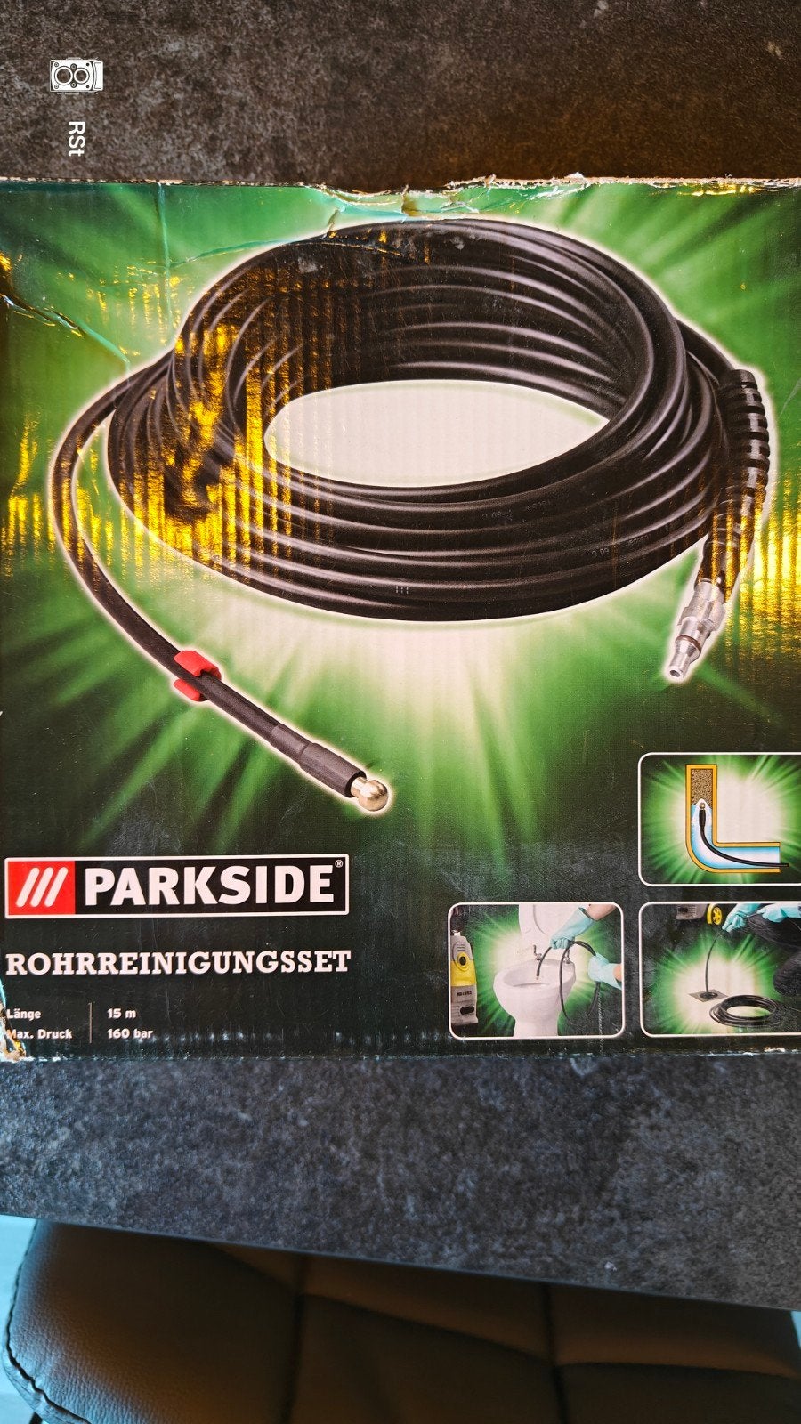 Parkside Pijpreinigingsset - 15m - Max 160 bar, Ophalen of Verzenden, Zo goed als nieuw