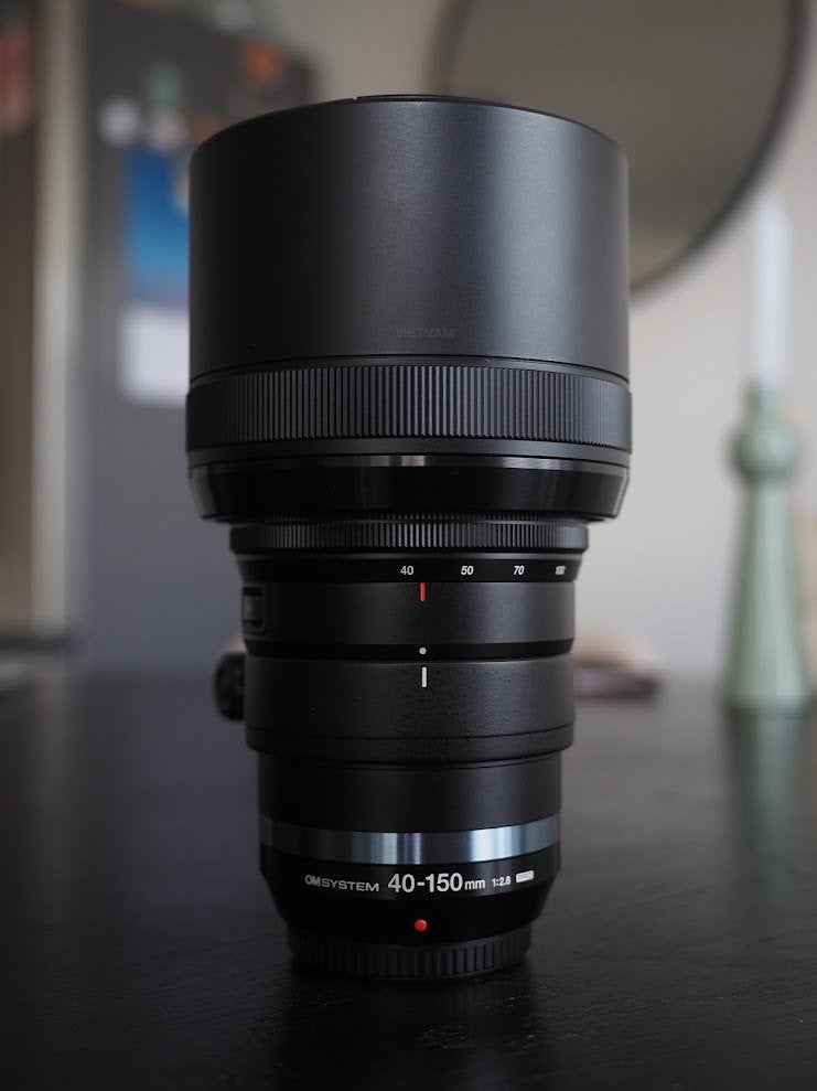 OM System M.Zuiko 40-150mm f2.8 PRO + 1.4 TC (MC-14), Audio, Tv en Foto, Micro Four Thirds, 150 mm, Zo goed als nieuw, Zonnekap