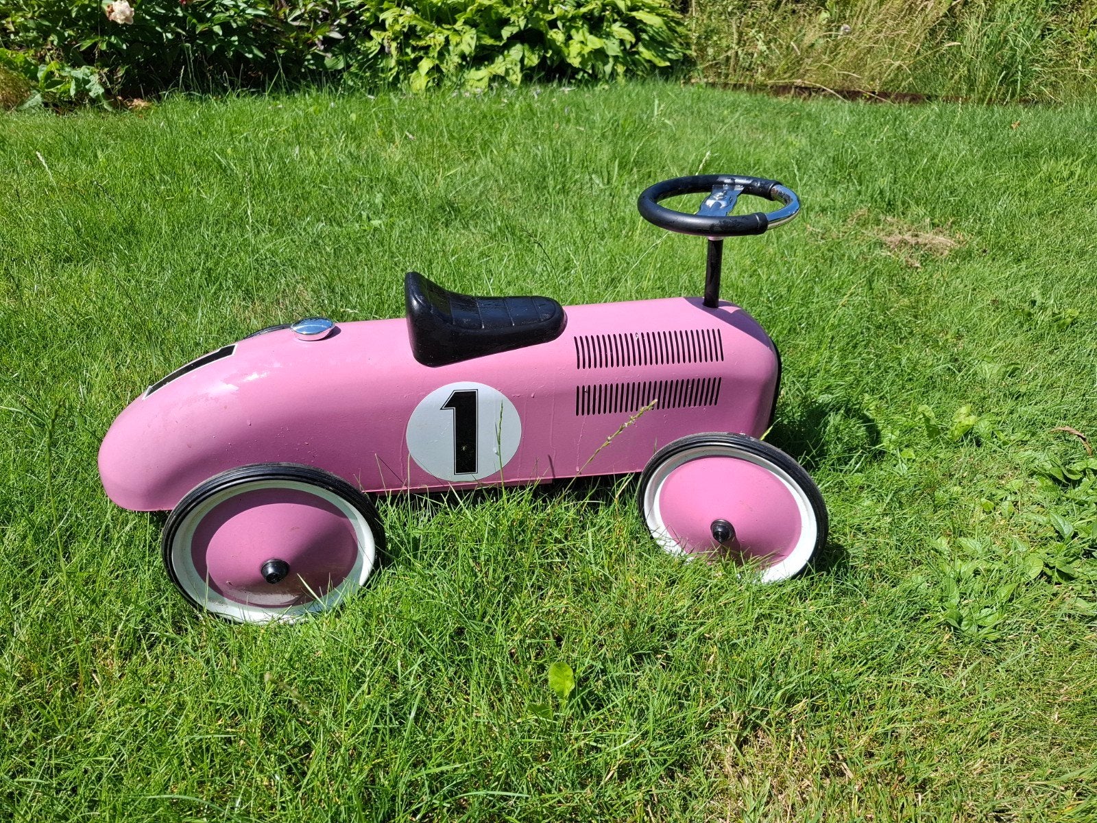 Roze loopauto voor kinderen - Retro design, Ophalen of Verzenden, Gebruikt, Loopvoertuig